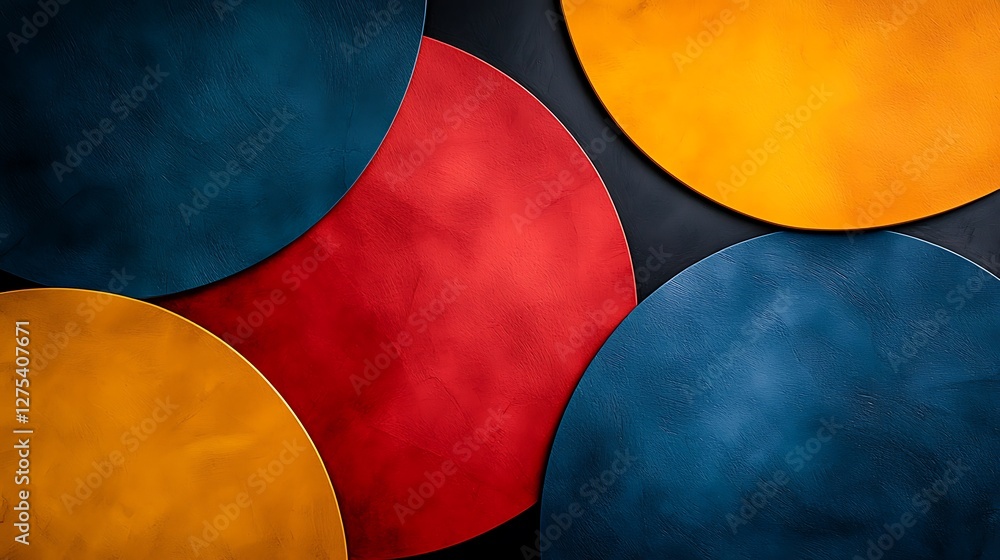 Poster Abstract colorful circles on black background.  Possible use for graphic design