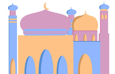 Mosque and minaret illustration
