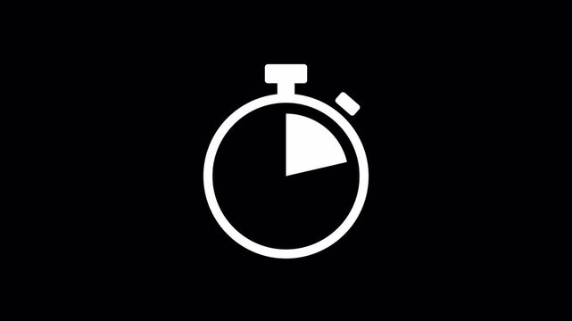 20 seconds countdown, Analog of simple clean timer motion graphic, in and out, fill up the circle pie, exercise pause, animated icon on a transparent background