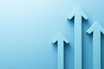 Blue Arrows Pointing Upward on Soft Background