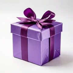Obraz premium Purple Gift Box with Ribbon