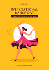 Dancing Celebration Social Media Flyer Design Flat Art Illustration