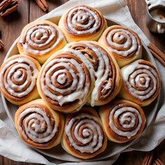 Fototapeta premium Sweet Cinnamon Rolls with Icing