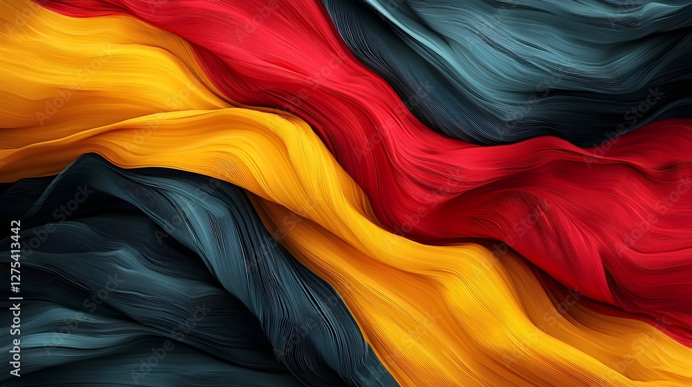 Poster Vibrant and Textured Abstract Digital Painting Featuring Bold Strokes and Layers of Color Representing the Themes of Cultural Freedom Empowerment and Pride