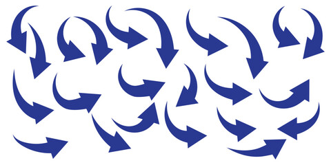 Black arrows set. Curved arrows. Arrow sign. Flat style icons.