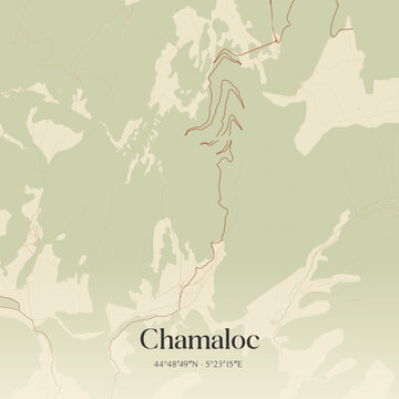 Vintage map of Chamaloc, France.