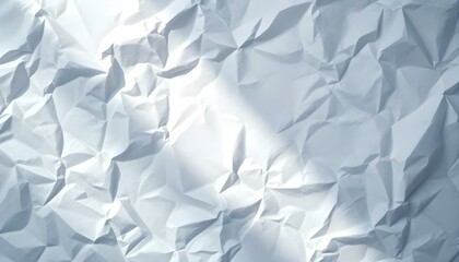Obraz premium Crumpled white paper background showcasing intricate texture and detail, ideal for various design applications