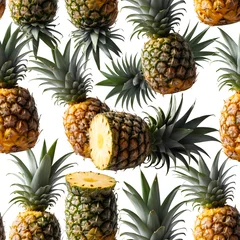 Fotobehang Pineapples Seamless Pattern © ลลิดา ไชยศรีษะ