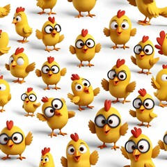 Fototapeta premium Cute Cartoon Chicks