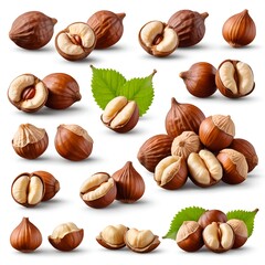 Hazelnuts Collection Whole, Halved, and Shelled