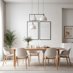 Minimalist Scandinavian Dining Room Interior