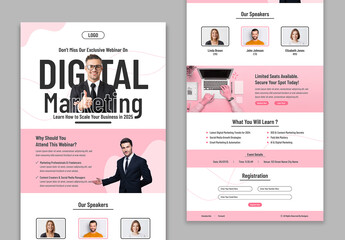 Digital Marketing Webinar Invitation Newsletter Template Layout