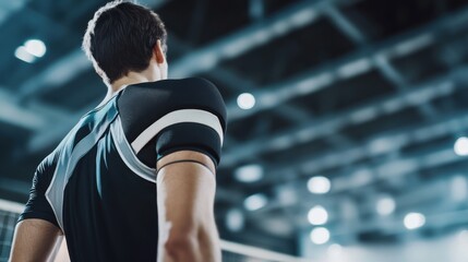 Sports injury from a shoulder injury during volleyball. Featuring rehabilitation and recovery