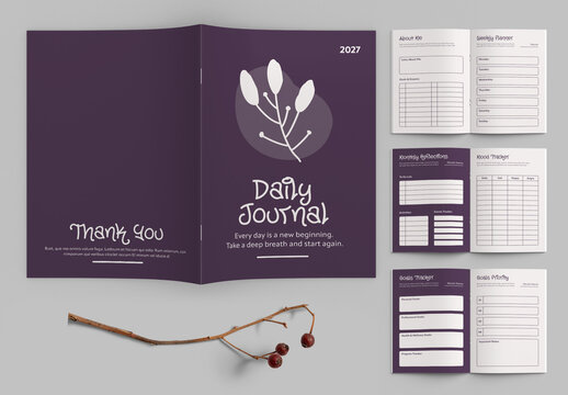 Minimalist Daily Journal Planner Template for Productivity And Organization