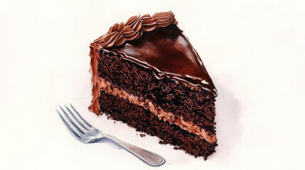 Decadent three-layer chocolate cake slice with rich chocolate frosting and a shiny glaze

Decadent three-layer chocolate cake slice with rich chocolate frosting and a shiny glaze

