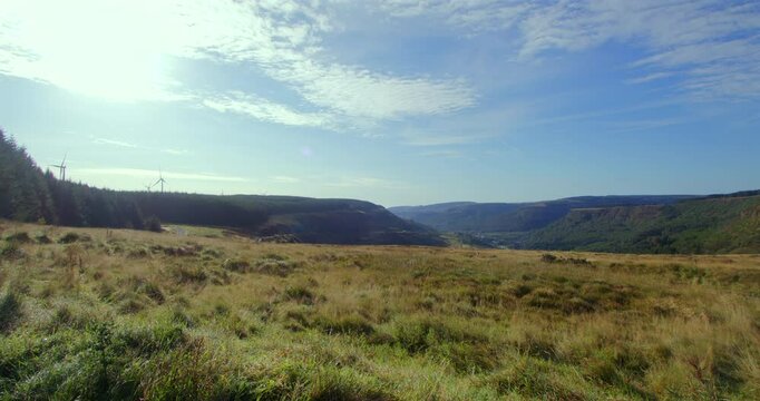 wide shot of the Blaenrhondda, Treorchy Valley with the village of Blaenrhondda in background