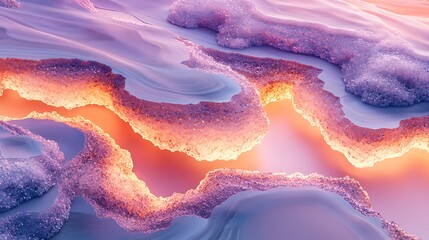 Fototapeta premium Abstract glowing landscape, pastel colors, digital art, background texture