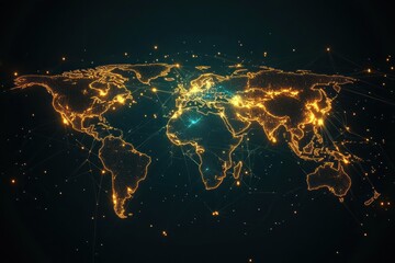 Global Network Visualization with Illuminated Cities