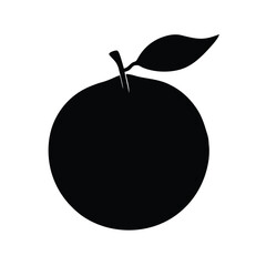 Tangerine Silhouette Vector Art | Black and White Tangerine Fruit Illustration