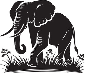 Elephant Silhouettes. Elephant silhouette collection.