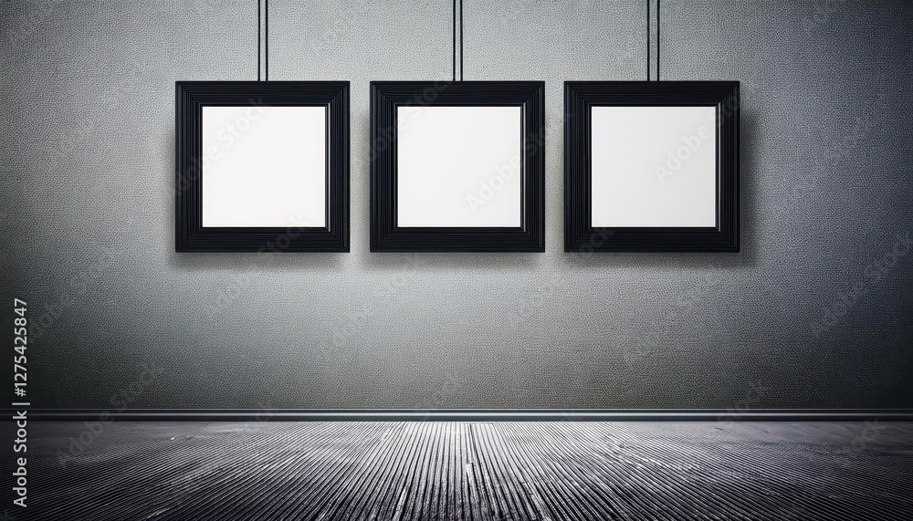 Poster elegant silhouettes stark black frames against an empty canvas, creating a dramatic and minimalist s