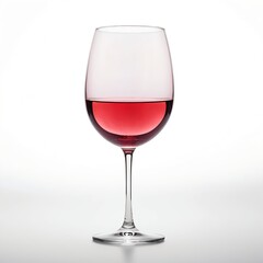 Glass of Rose Wine on White Background
