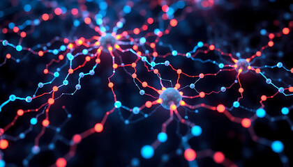 Holographic data streams forming a cybernetic neural network.