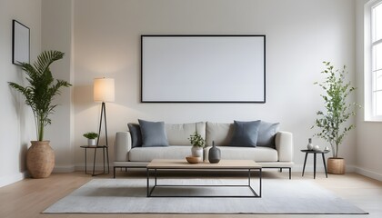 Fototapeta premium Modern Minimalist Living Room Interior