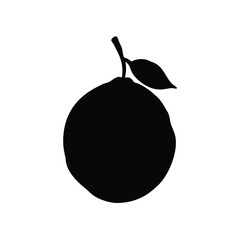 Ugli Silhouette Vector Art | Black and White Ugli Fruit Illustration Design