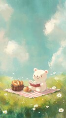 bear on the green grass 