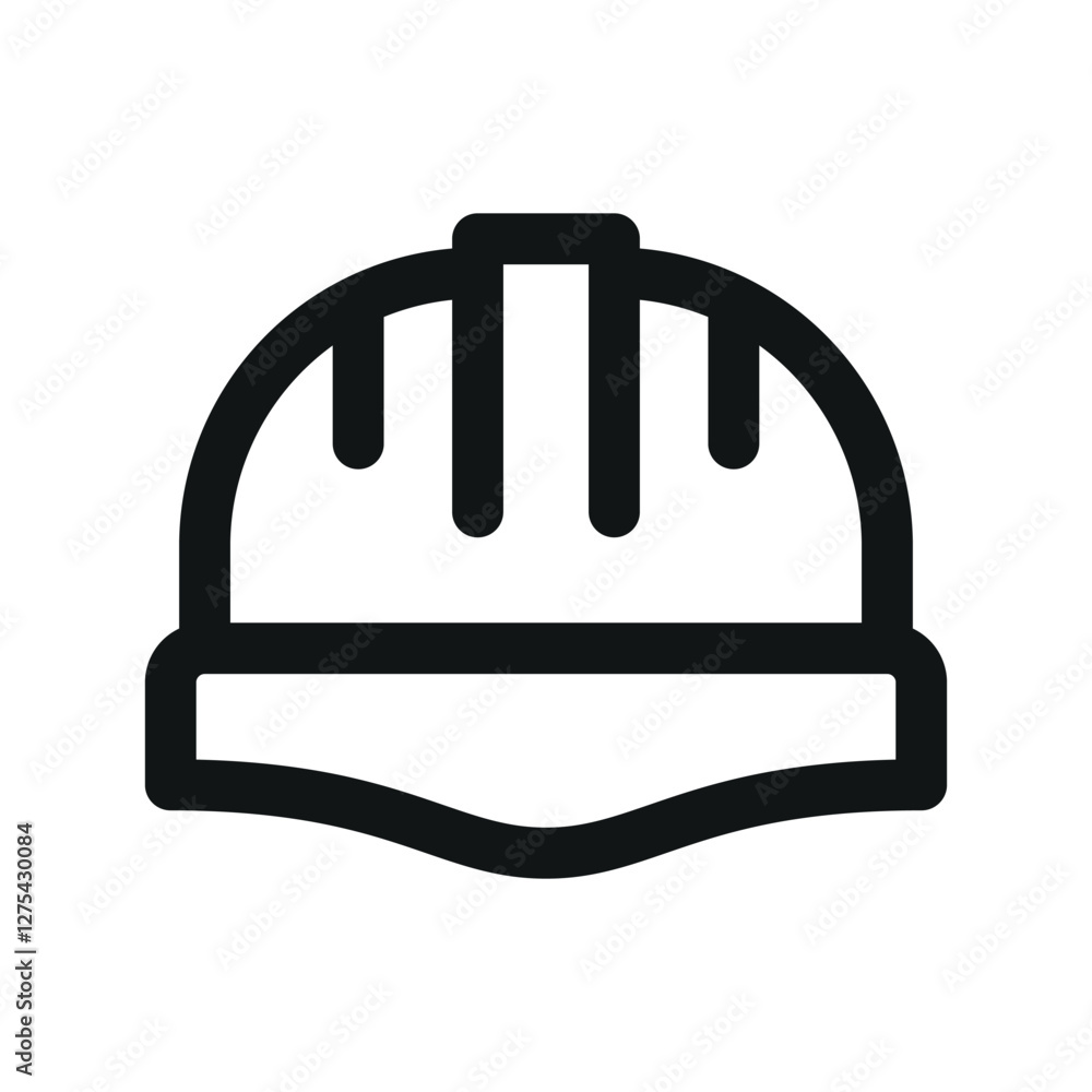 Poster hard hat ui icon, hardhat simple line user interface vector symbol