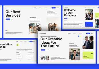 Green Blue Modern Business Creative Strategy Presentation Layout
