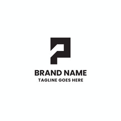 company P letter logo design