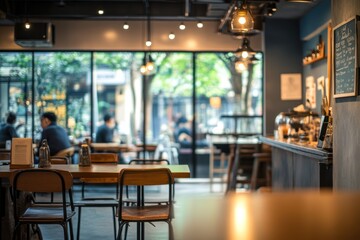 Cozy café interior with patrons enjoying drinks