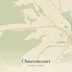 Obraz premium Vintage map of Chauvoncourt, France.