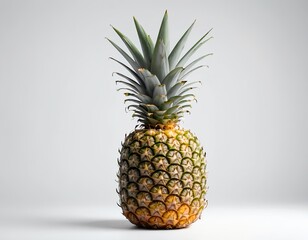 Fototapeta premium Single Ripe Pineapple on White Background
