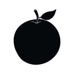 White Sapote Silhouette Vector | Black and White White Sapote Fruit Illustration Design