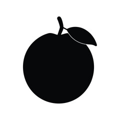 White Sapote Silhouette Vector | Black and White White Sapote Fruit Illustration Design