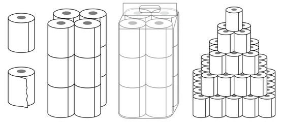 トイレットペーパーセットのイラスト
