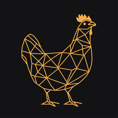 Vector Chicken in Geometric Style