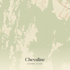 Obraz premium Vintage map of Chevaline, France.