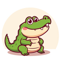 Fototapeta premium A cute fat crocodile illustration