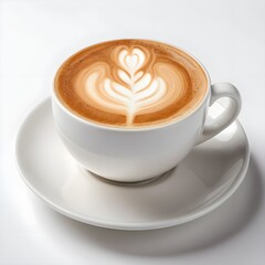 Latte Art in White Cup