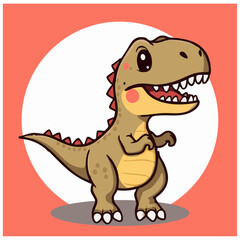 A cute green dinosaurs illustration