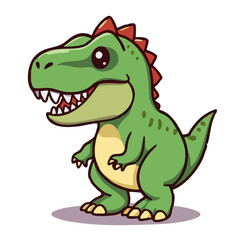 Fototapeta premium A cute green dinosaurs illustration