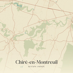 Obraz premium Vintage map of Chiré-en-Montreuil, France.