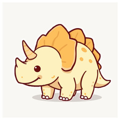 A cute yellow dinosaurs illustration