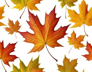 Fototapeta premium Autumn Maple Leaves Seamless Pattern