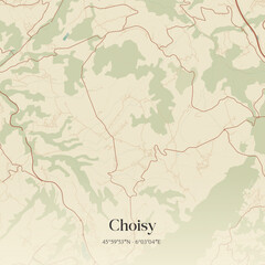 Obraz premium Vintage map of Choisy, France.