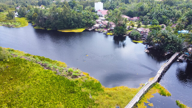The atmosphere of Sanggu Tourism Village in South Barito Regency, Central Kalimantan